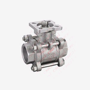 Three Pieces Ball Valve With High Mounting Pad